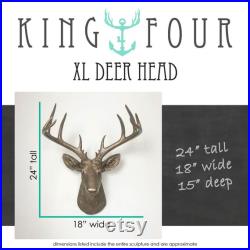 ANY COLOR XL Deer Head Wall Mount Faux Taxidermy Fake Animal Head Antler Woodland Stag Nursery Rustic Wedding Decor