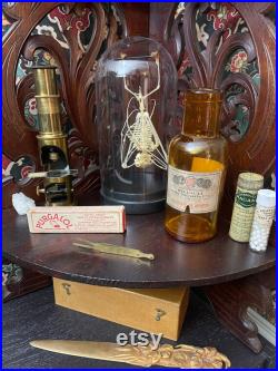 Ancien flacon ambré d'apothicaire par Billault and Cie, circa 1900 Cabinet de curiosités, médicament vintage, médecine Belle Epoque