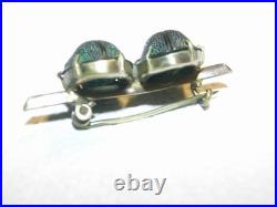 Authentique Bijoux Scarabée Taxidermie Insecte Broche Ancienne Jewel Pl Or