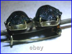 Authentique Bijoux Scarabée Taxidermie Insecte Broche Ancienne Jewel Pl Or