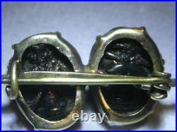 Authentique Bijoux Scarabée Taxidermie Insecte Broche Ancienne Jewel Pl Or
