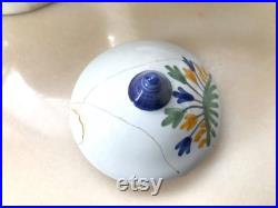 Cabinet de curiosité Vintage Set de 4 Pots à Pharmacie Aconit, Hachisch, Morphine, Ciguë en Faïence de Desvres Géo Martel decor Meillonnas