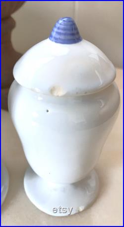 Cabinet de curiosité Vintage Set de 4 Pots à Pharmacie Aconit, Hachisch, Morphine, Ciguë en Faïence de Desvres Géo Martel decor Meillonnas