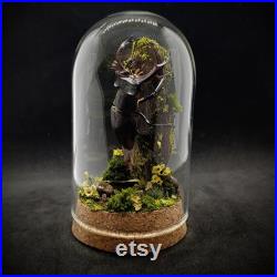 Cloche entomologique d'un scarabée, lucanus cervus mâle, diorama naturel, milieu forestier, collection insectes, cabinet de curiosités, deco
