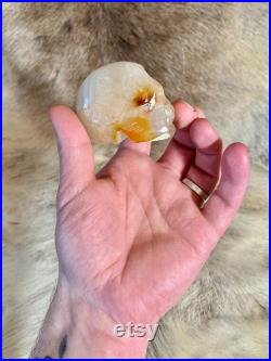 Cornaline Agate Crâne de cristal crâne en pierre
