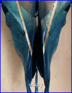 Crâne de Vache Taureau Bull Skull Peinture Sur Crâne Taxidermie Curiosités