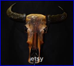 Crâne énorme de tête de taureau art de sculpture crâne crâne d'animal spécimen d'animal décoration de crâne Corner Sculpture de crâne Décoration de mur