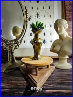 Cristal en verre vert sur un socle en laiton pour cabinet de curiosités et collection géologie, gemmologie, decoration intérieur Cristal en verre vert sur un socle en laiton pour cabinet de curiosités et collection géologie, gemmologie, decoration intérieur
