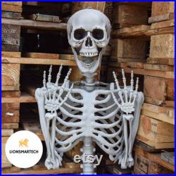Décoration Squelette 168 cm Décoration de fête et d'Halloween Squelette d'horreur au corps entier