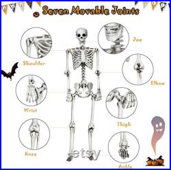 Décoration Squelette 168 cm Décoration de fête et d'Halloween Squelette d'horreur au corps entier