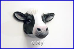 Décoration murale tête de vache wall mount, sculpture d art, taxidermie faux