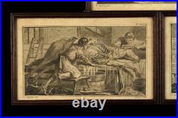 Étonnante série de 3 gravures anciennes thème taxidermie / Cabinet de curiosités