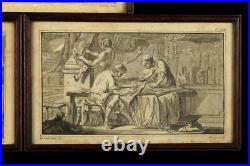 Étonnante série de 3 gravures anciennes thème taxidermie / Cabinet de curiosités