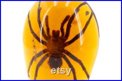 Grande résine avec inclusion d'une tarentule, années 70 araignée, Pierre Giraudon, sculpture, cabinet de curiosités, insecte