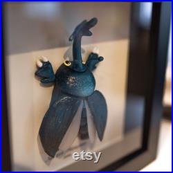 Heracross Pokemon Taxidermy Beetle Framed Wall Decor Oddities Curiosités Display Gift