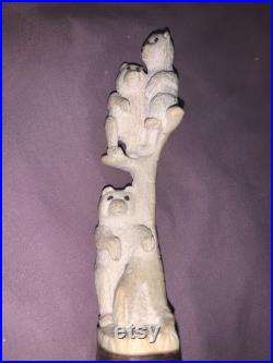 Jolie couteau fait à la main sculpter dans une corne d origlal véritable