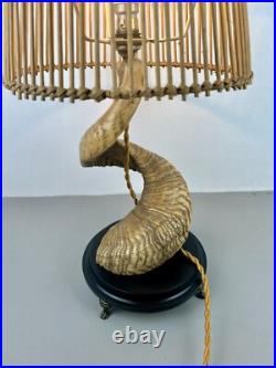 Lampe Corne de Bélier. Cabinet de Curiosités. Taxidermie Vintage