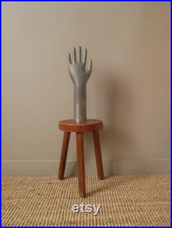 Moule à gants vintage en fonte d'aluminium curiosité objet de décoration industrielle objet industriel rétro design métal argenté