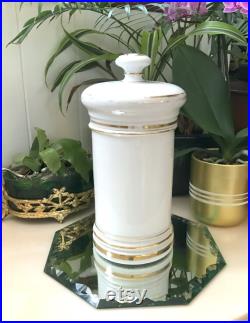 Napoléon III Antique Grand Pot à Pharmacie THERIACA en Porcelaine de Limoges de la Maison A. Collin 90 rue de Rivoli à Paris 19 siècle Napoléon III Antique Grand Pot à Pharmacie THERIACA en Porcelaine de Limoges de la Maison A. Collin 90 rue de Rivoli à Paris 19 siècle