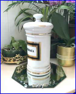 Napoléon III Antique Grand Pot à Pharmacie THERIACA en Porcelaine de Limoges de la Maison A. Collin 90 rue de Rivoli à Paris 19 siècle Napoléon III Antique Grand Pot à Pharmacie THERIACA en Porcelaine de Limoges de la Maison A. Collin 90 rue de Rivoli à Paris 19 siècle