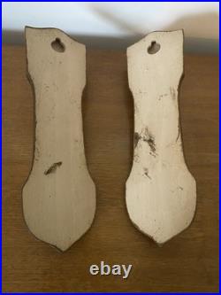 Paire De Pied D'Honneur De Cerf Écusson En Bois Taxidermie Vintage #C328