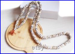 Perles d os crâne blanc 54 perles bouddhistes collier mala bricolage os fait à la main bijoux népalais