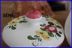 Pot pharmacie céramique peinte à la main avec décor floral pot apothicaire fran ais