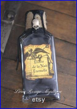 Potion magique Élixir de la Nuit Éternelle Décoration ésotérique gothique, curiosité sorcière, fiole mystique