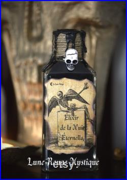 Potion magique Élixir de la Nuit Éternelle Décoration ésotérique gothique, curiosité sorcière, fiole mystique