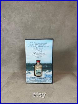 RARE Flacon officiel de sable de la plage du débarquement du D Day vintage pour les 50 ans du débarquement de la 2ème Guerre Mondiale
