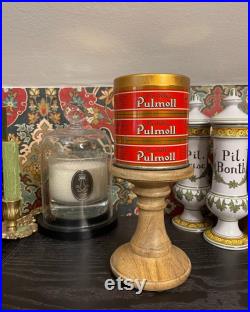 Rare boîte de pastilles Pulmoll ancienne pharmacie apothicaire tôle XXe 20th Cabinet de curiosités, médicament vintage, médecine retro