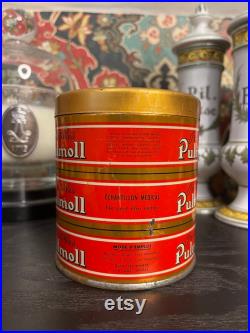 Rare boîte de pastilles Pulmoll ancienne pharmacie apothicaire tôle XXe 20th Cabinet de curiosités, médicament vintage, médecine retro