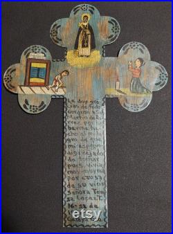 Retable croix ex-voto Mexique San Miguel de Allende Guanajuato XXème