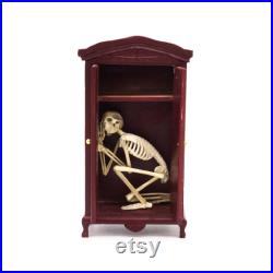 Squelette en os sculpté à la main, meubles de maison de poupée, art anatomique, décor de crâne, décoration de la maison