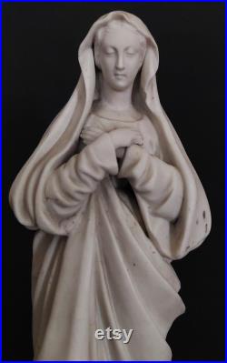 Statue Sainte Vierge Immaculée conception biscuit daté 1854