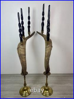 Taxidermie Paire Corne de Bouc (60cm) Candélabre/chandelier. Cabinet de Curiosité