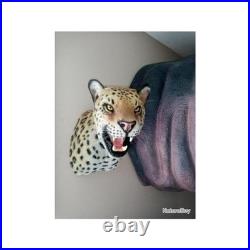 Taxidermie réplique trophée panthere en résine et fausse fourrure