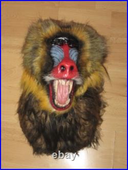 Taxidermie statue réplique trophée mandrill en résine et fausse fourrure