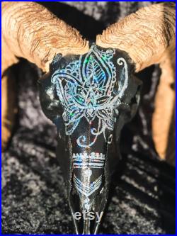 Tête de mort holographique Ram au henné