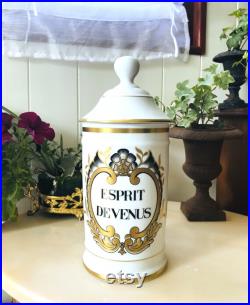 Vintage Grand Pot à Pharmacie ESPRIT DE VENUS en Porcelaine de Limoges Au Pot Galien, Collection Pharmacie, Médecine, Apothicaire France