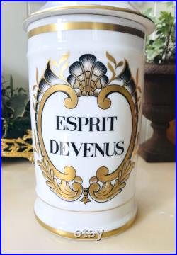 Vintage Grand Pot à Pharmacie ESPRIT DE VENUS en Porcelaine de Limoges Au Pot Galien, Collection Pharmacie, Médecine, Apothicaire France