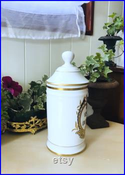 Vintage Grand Pot à Pharmacie ESPRIT DE VENUS en Porcelaine de Limoges Au Pot Galien, Collection Pharmacie, Médecine, Apothicaire France
