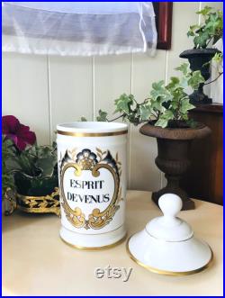 Vintage Grand Pot à Pharmacie ESPRIT DE VENUS en Porcelaine de Limoges Au Pot Galien, Collection Pharmacie, Médecine, Apothicaire France