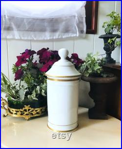 Vintage Grand Pot à Pharmacie SEL De La SAGESSE en Porcelaine de Limoges Au Pot Galien, Collection Pharmacie, Médecine, Apothicaire France