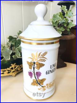 Vintage Pot à Pharmacie UNG.GINGIVAE en Porcelaine de Limoges Au Pot Galien, Collection Pharmacie, Médecine, Apothicaire France 1960