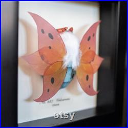 Volcarona Pokemon Taxidermy Moth Framed Wall Decor Oddities Curiosities Display Gift