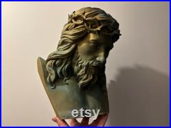 buste Jésus Christ 35 cm effet bronze