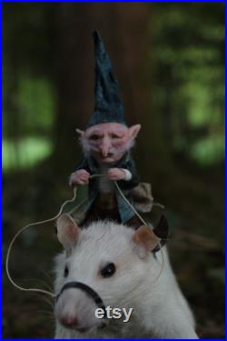 taxidermie rat taxidermy rat monture sculpture a la main miniature fée, elfe, gnome taxidermie rat taxidermy rat monture sculpture a la main miniature fée, elfe, gnome