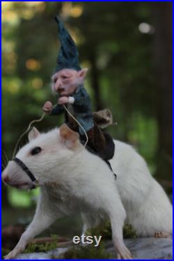 taxidermie rat taxidermy rat monture sculpture a la main miniature fée, elfe, gnome taxidermie rat taxidermy rat monture sculpture a la main miniature fée, elfe, gnome