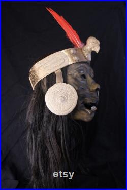 taxidermie réplique tete de momie inca en résine sculpture taxidermy skull crane momifiée oditties